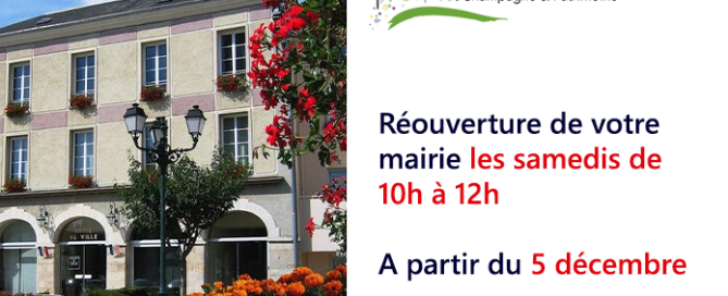 Réouverture samedis mairie