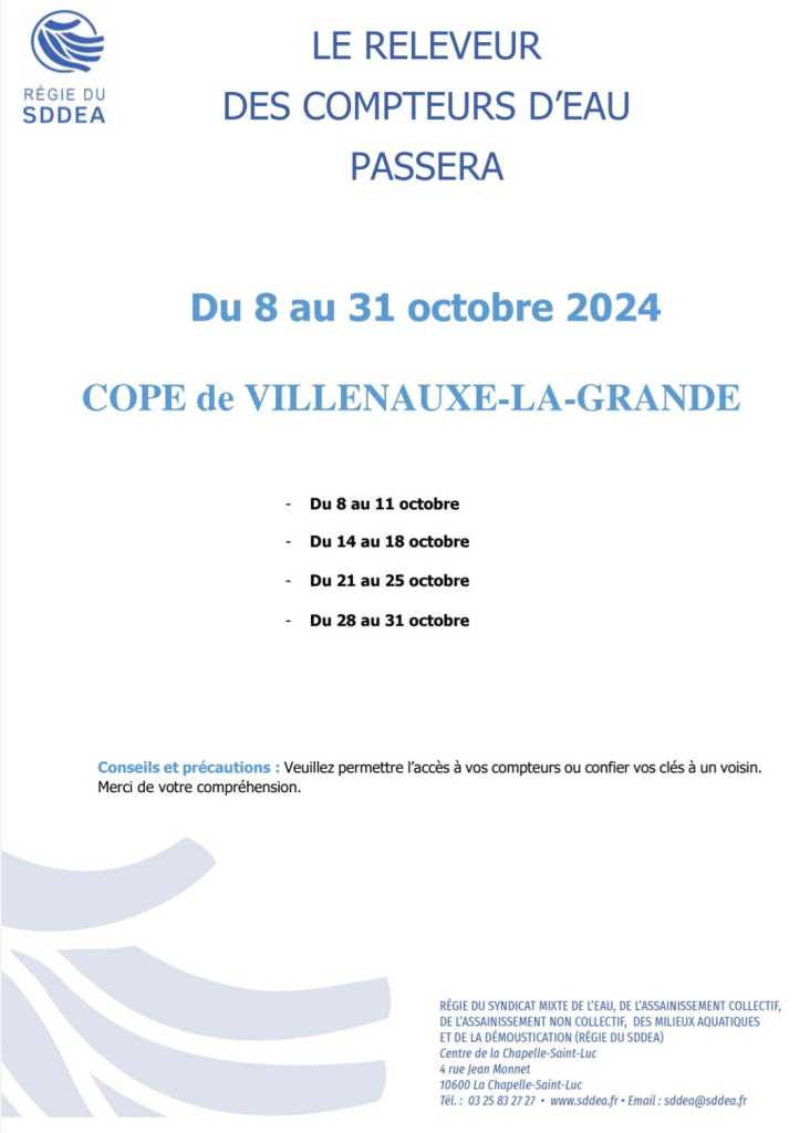 Villenauxe-La-Grande - Relève des compteurs d'eau-1726747008