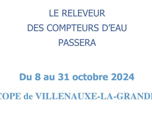 RELEVÉ COMPTEURS D’EAU