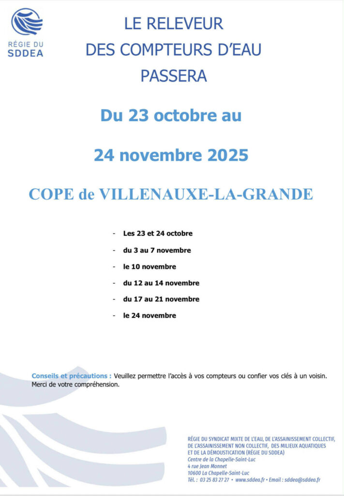 relevé compteurs eau