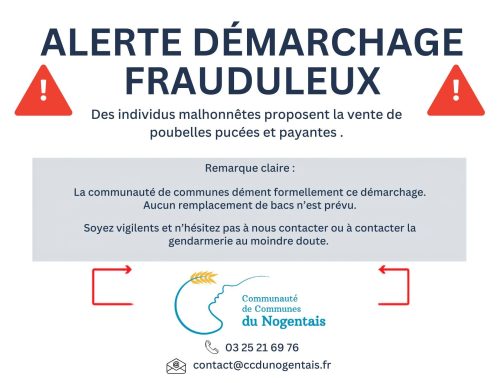 ATTENTION : DEMARCHAGE FRAUDULEUX SOYEZ VIGILANTS !!