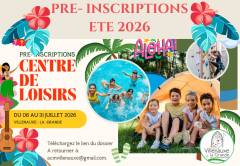 PRÉ – INSCRIPTIONS POUR LE CENTRE AÉRÉ D&rsquo;ÉTÉ